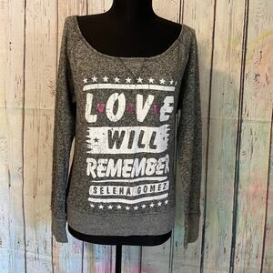 Selena Gomez Love Will Remember Sweatshirt Womens Medium Gray Tour Merchandise